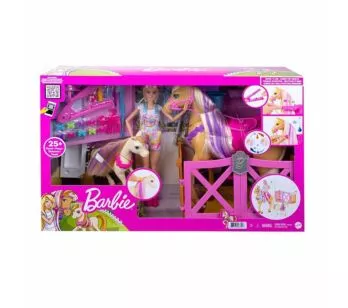 Conjunto e Boneca - Barbie Pets e Horses - Cavalo Penteados Divertidos - Mattel