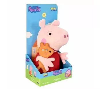 Pelúcia Infantil - 30 cm - Peppa Pig - Peppa e seu Ursinho - Sunny