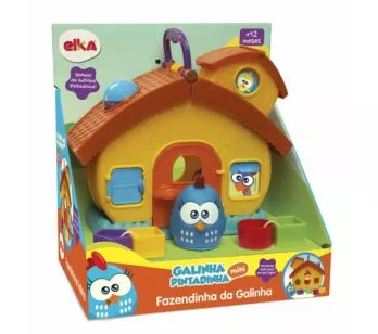Figura e Cenário - Galinha Pintadinha Mini - Fazendinha da Galinha - Elka