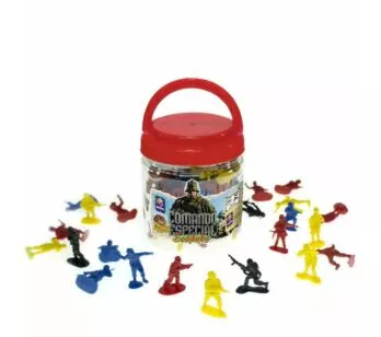 Balde com Mini Figuras - Comando Especial - Soldados - 100 Peças - Mimo Toys