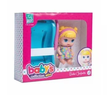 Boneca de Vinil - Baby’s Collection Mini - Bebê Conforto - Loira - Super Toys