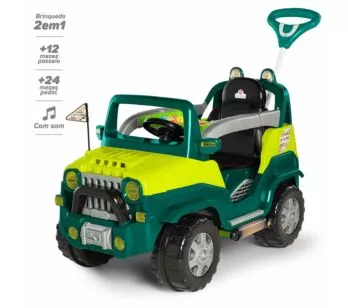 Carrinho de Passeio e Pedal - Jipe Diipi - Verde - Calesita