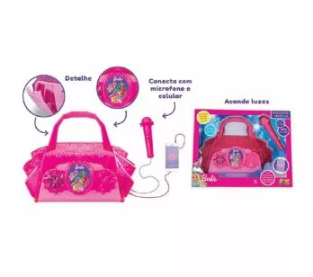 Microfone com Bolsinha Musical - Barbie Dreamtopia - MP3 e Luzes - Fun Divirta-se