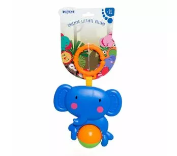 Chocalho Infantil de Bebê - Elefante Bolinha - Dican