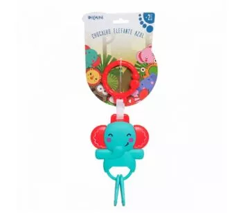 Chocalho Infantil de Bebê - Elefante - Azul - Dican