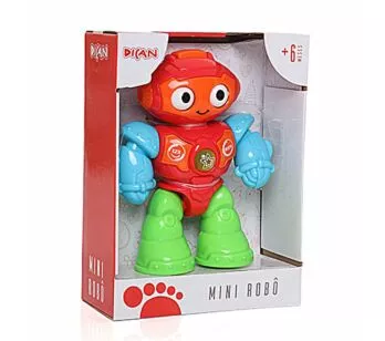 Figura Eletrônica - Mini Robô com Som e Luz - Colorido - Dican