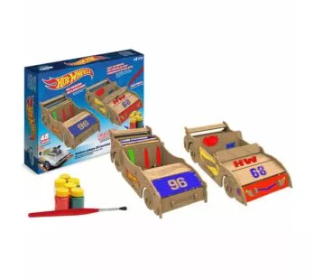 Quebra-Cabeça 3D - 48 Peças - Hot Wheels -  Carrinhos de Pintura DIY - Xalingo