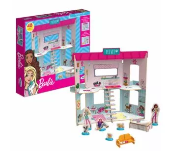 Cenário e Casinha - Madeira - Barbie - Pet Vet - Xalingo