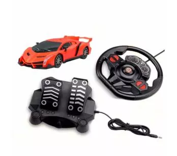 Carro Racing Control Raptor - Volante e Pedal - Vermelho - Multikids
