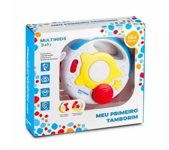 Tamborim Com Sons e luzes - Meu Primeiro Tamborim - Multikids Baby