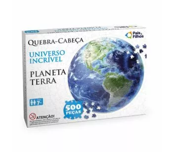 Quebra-Cabeça Redondo - 500 Peças - Planeta Terra - Pais e Filhos