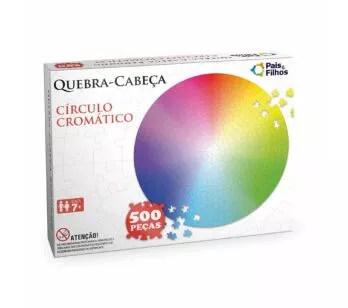 Quebra-Cabeça Redondo - 500 Peças - Círculo Cromático - Pais e Filhos