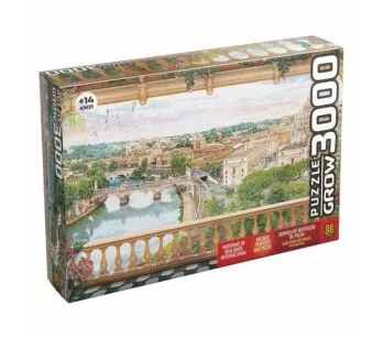 Quebra-Cabeça - Puzzle - 3000 peças - Varanda em Roma - Itália - Grow