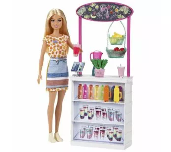 Conjunto e Boneca - Barbie Profissões - Bar de Vitaminas - Loira - Mattel