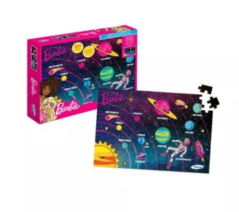Quebra-Cabeça - 100 Peças - Madeira - Barbie - Sistema Solar - Xalingo