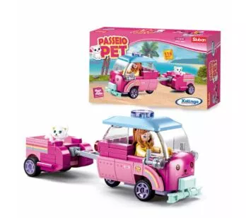 Blocos de Montar - Passeio Pet de Carro - 116 peças - Xalingo 
