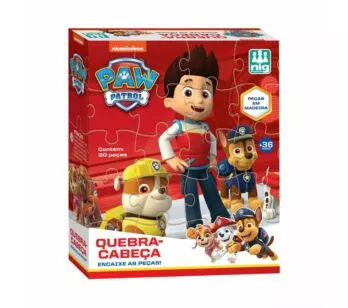 Quebra-Cabeça - 30 Peças - Madeira - Patrulha Canina - Nig Brinquedos