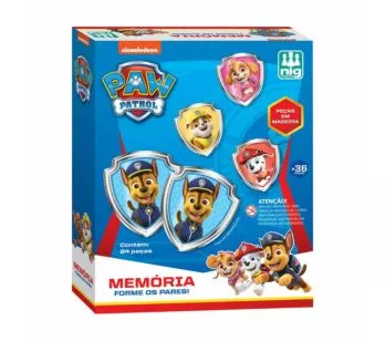 Jogo da Memória - Madeira - Patrulha Canina - 24 Peças - Nig Brinquedos