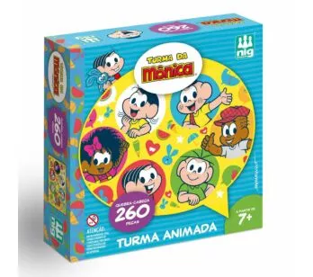 Quebra-Cabeça - 260 peças - Turma da Mônica - Turma Animada - Nig Brinquedos