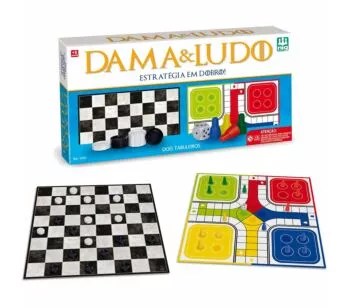 Jogo de Tabuleiro - 2 por 1 - Dama e Ludo - Nig Brinquedos