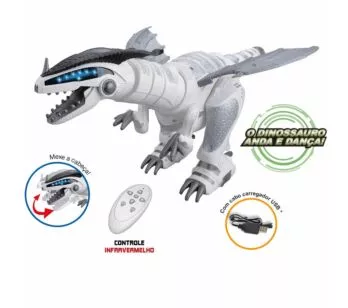 Figura Interativa - Dino Mega Rex com Controle Remoto - DM Toys