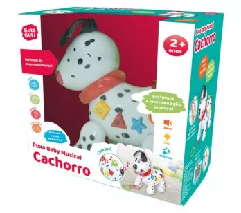 Figura Interativa - Puxa Baby Musical - Cachorro - Guta Guti - DM Toys
