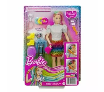 Boneca Articulada - Barbie - Cabelo Muda de Cor - Arco-Íris Leopardo - Mattel