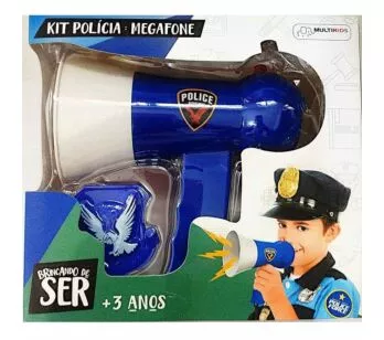Kit Infantil - Brincando de Ser - Polícia - Megafone e Distintivo - Multikids