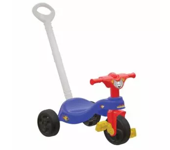 Triciclo Infantil com Empurrador - Fast - Azul - Pais e Filhos