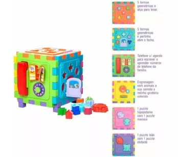 Cubo de Atividades - Cubo Didático Grande - Mercotoys