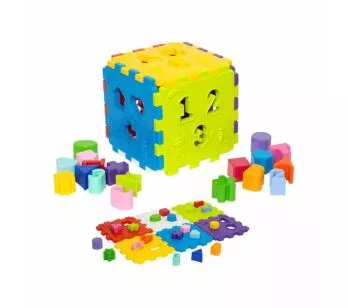 Cubo de Atividades - Cubo Didático - 18 Peças - Mercotoys