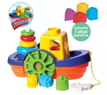 Barquinho Infantil - Barco Baby Didático - Flutua na Água - Mercotoys
