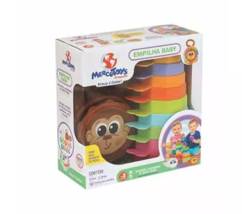Torre de Empilhar Infantil - Empilha Baby - Macaco - Mercotoys