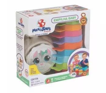 Torre de Empilhar Infantil - Empilha Baby - Gatinho - Mercotoys
