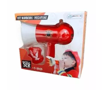 Kit Infantil - Brincando de Ser - Bombeiro - Megafone - Multikids