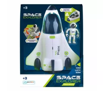 Veículo e Mini Boneco - Space Explorer - Ônibus Espacial - Multikids