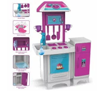 Cozinha Completa Infantil com Água - Pink - Magic Toys