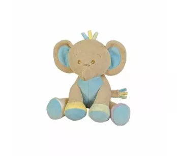 Pelúcia Infantil - 21 cm - Pequerruchos - Elefantinho - Azul - Anjos Baby