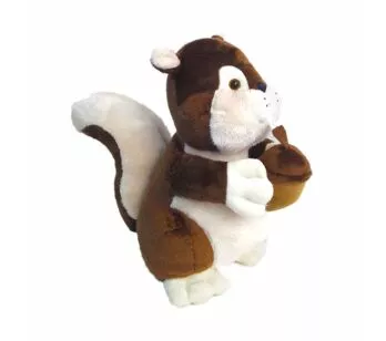 Pelúcia Infantil - 30 cm - Esquilo com Noz - Anjos Baby