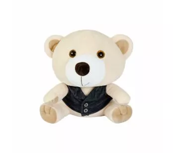 Pelúcia Infantil - 20 cm - Ursinho Cabeça com Colete - Anjos Baby