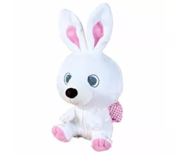 Pelúcia Infantil - 33 cm - Coelhinha Cabeça - Branca - Anjos Baby