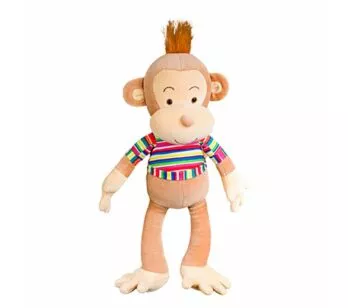 Pelúcia Infantil - 40 cm - Pernão - Macaco Chiquinho - Anjos Baby