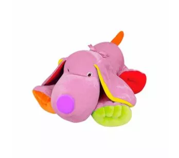 Pelúcia Infantil - 46 cm - Cachorra - Choco G - Rosa - Anjos Baby