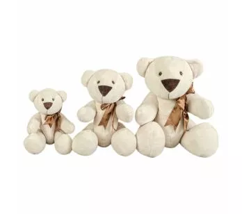 Kit Pelúcias - 3 Ursos - Ursinho Petuti Artic com Lacinho - G-M-P - Anjos Baby