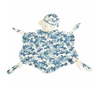 Naninha de Bebê com Prendedor - Urso Touca - Azul - Anjos Baby