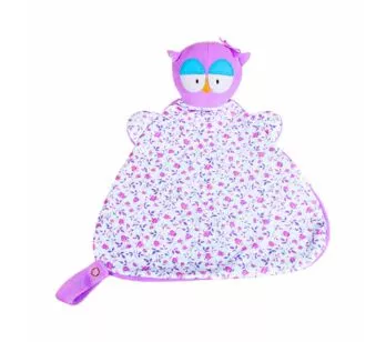 Naninha de Bebê com Prendedor - Corujinha - Lilás - Anjos Baby