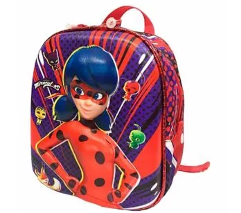 Lancheira 3D Infantil - Miraculous - Ladybug - Vermelha - P - Maxtoy
