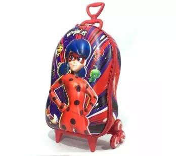 Mochila 3D de Rodinhas Infantil - Miraculous - Ladybug - Maxtoy
