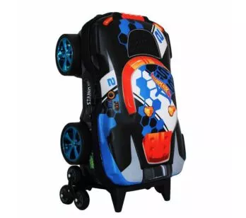 Mochila 3D de Rodinhas Infantil - Hot Wheels - Terrain Storm - Preto - Maxtoy
