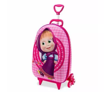 Mochila 3D de Rodinhas Infantil - Masha e o Urso - Masha Sweet - Maxtoy
